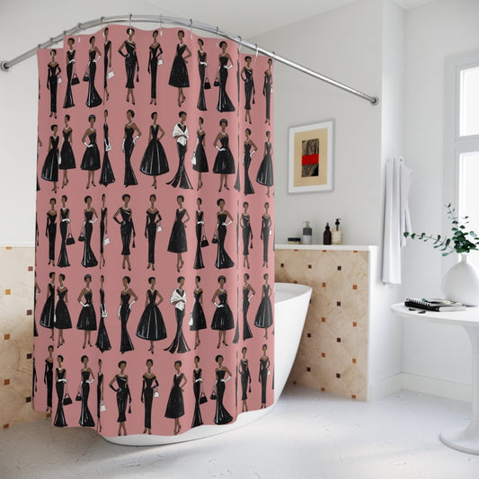 Black Dresses Shower Curtain - Afrocentric Art by The Trini Gee