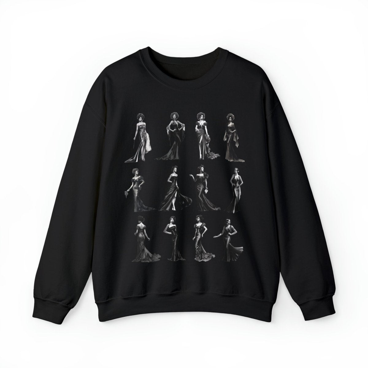 Black Dresses Sweatshirt - Afrocentric Art by The Trini Gee