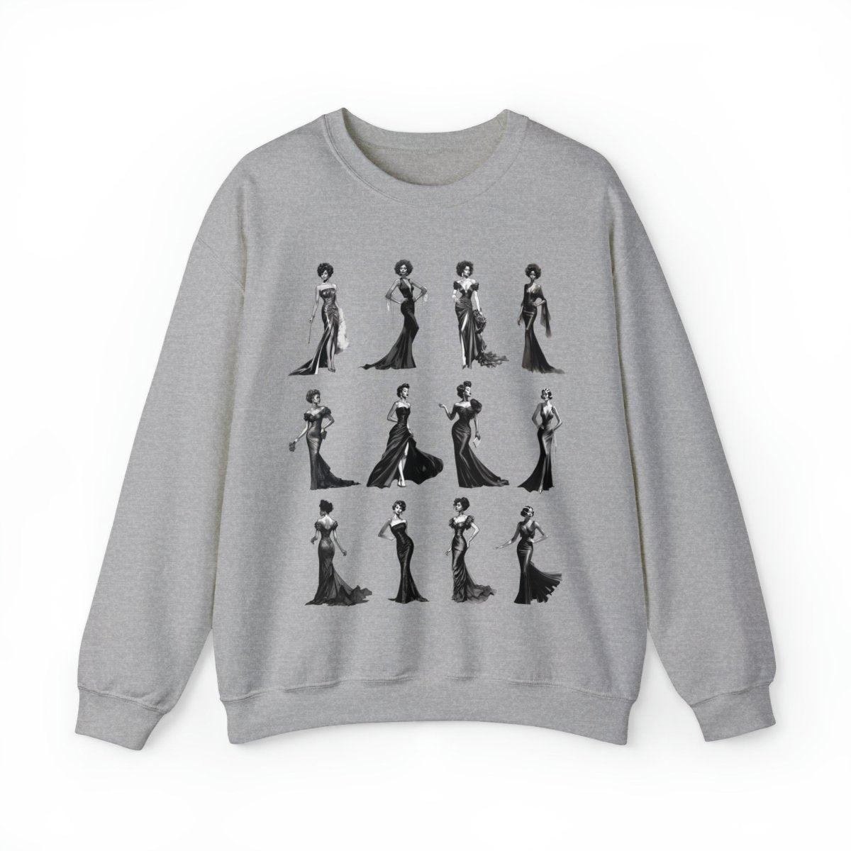 Black Dresses Sweatshirt - Afrocentric Art by The Trini Gee