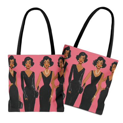Black Dresses Tote Bag - Afrocentric Art by The Trini Gee