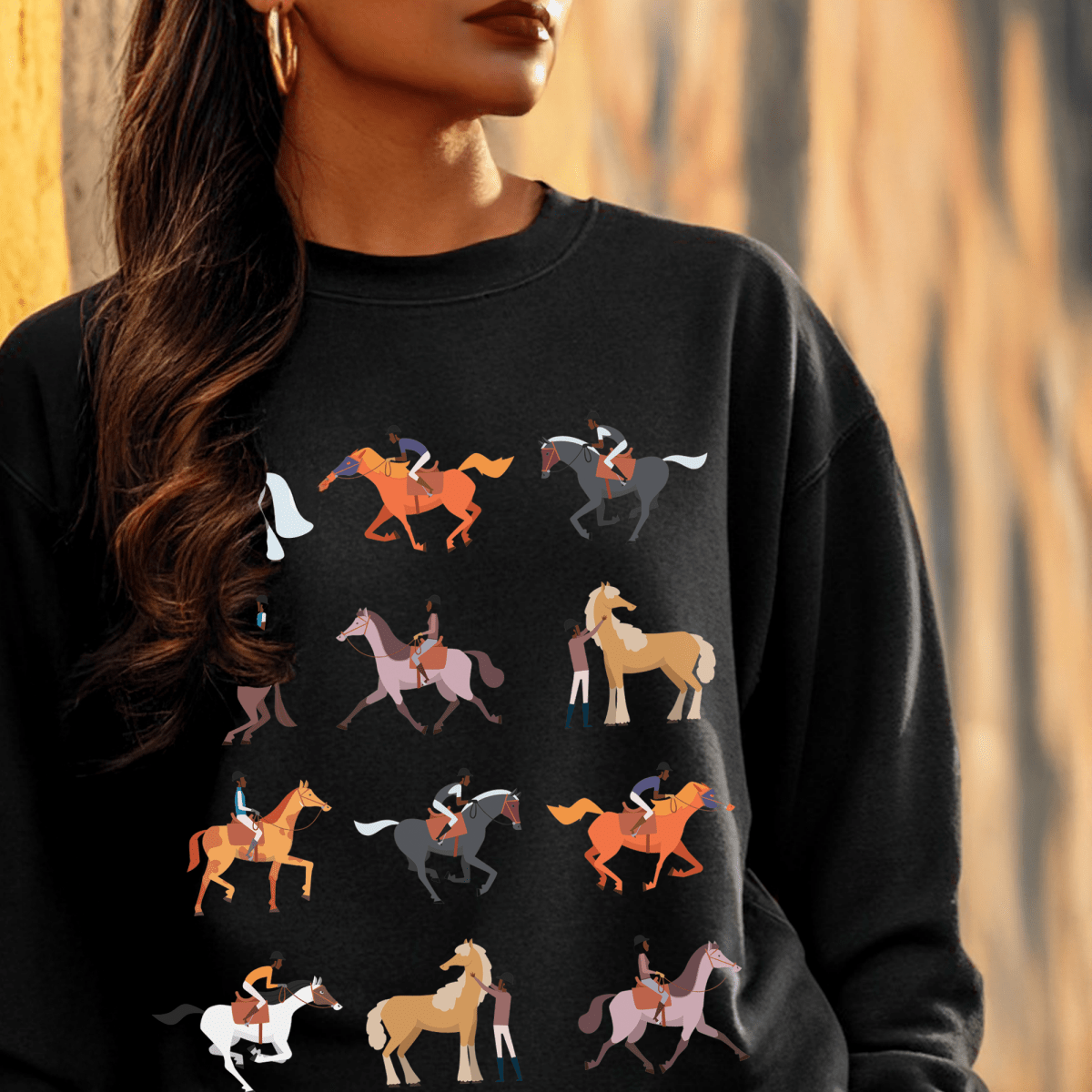 Black Equestrians Sweatshirt - Afrocentric Art by The Trini Gee