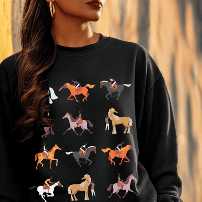 Black Equestrians Sweatshirt - Afrocentric Art by The Trini Gee