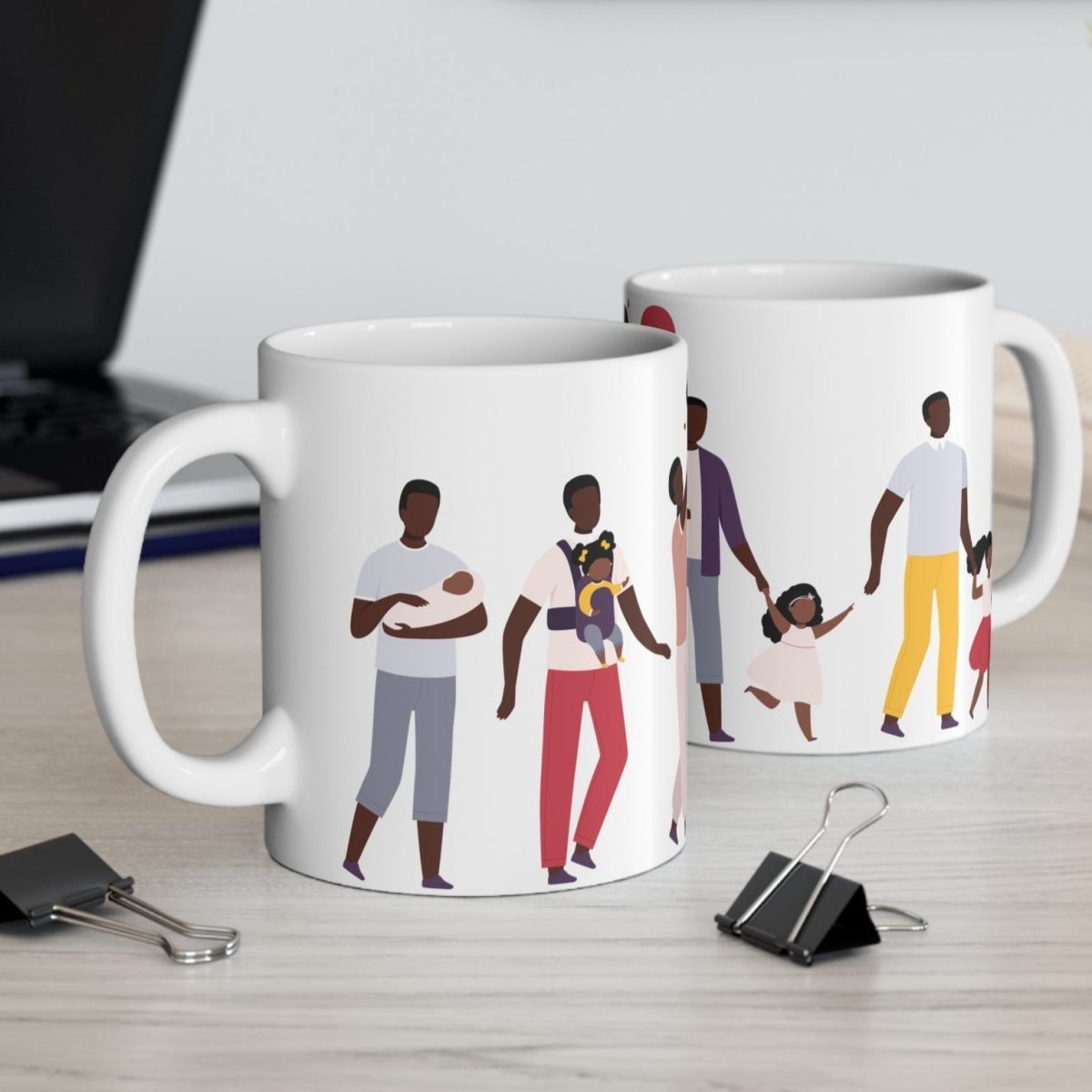 Black Fatherhood Mug - Afrocentric Art by The Trini Gee
