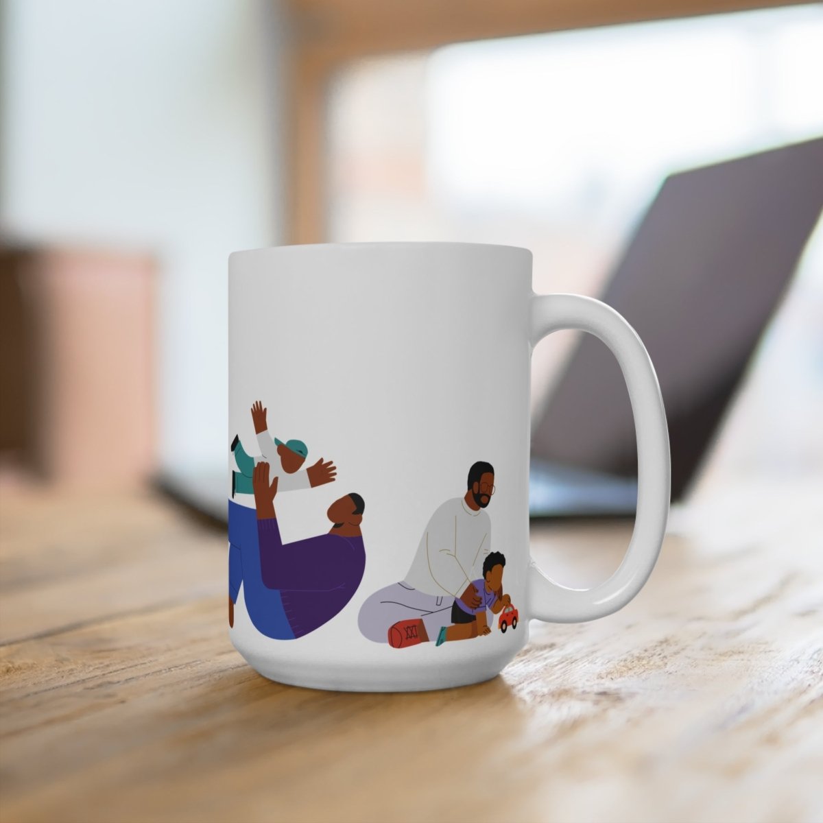 Black Fatherhood Mug - Afrocentric Art by The Trini Gee