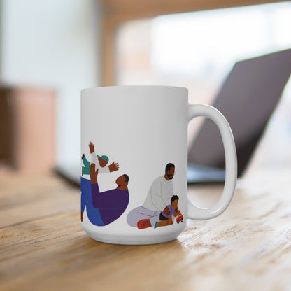 Black Fatherhood Mug - Afrocentric Art by The Trini Gee