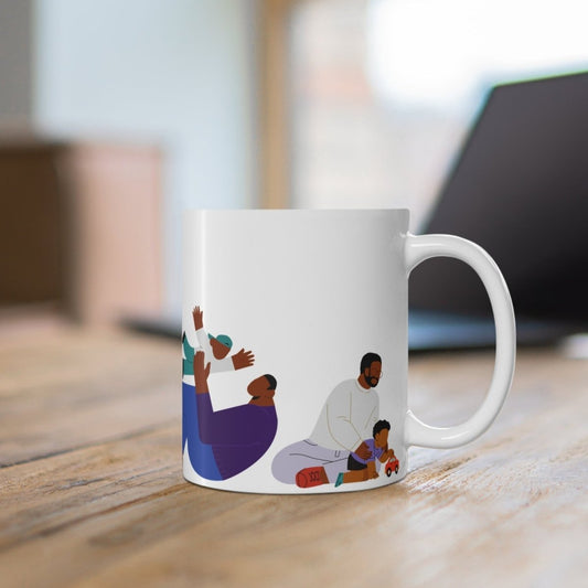 Black Fatherhood Mug - Afrocentric Art by The Trini Gee