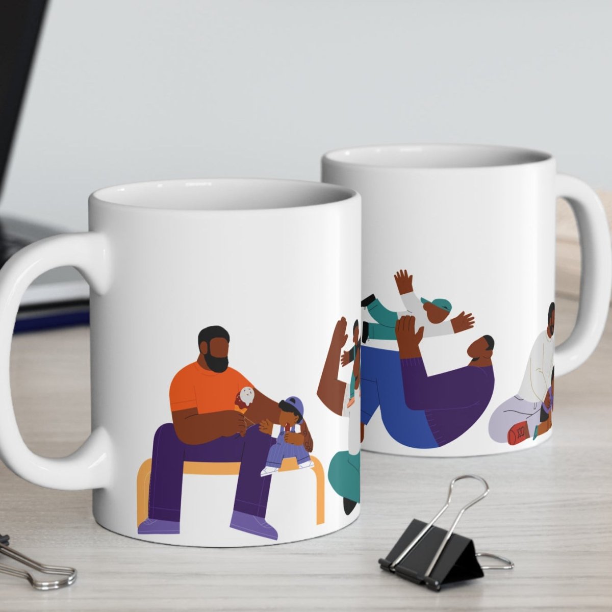 Black Fatherhood Mug - Afrocentric Art by The Trini Gee