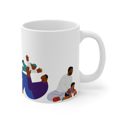 Black Fatherhood Mug - Afrocentric Art by The Trini Gee