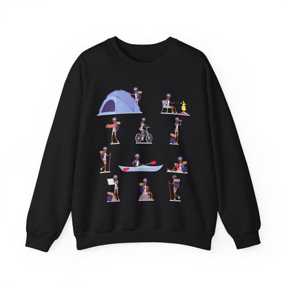 Black Girl Camping Sweatshirt - Afrocentric Art by The Trini Gee