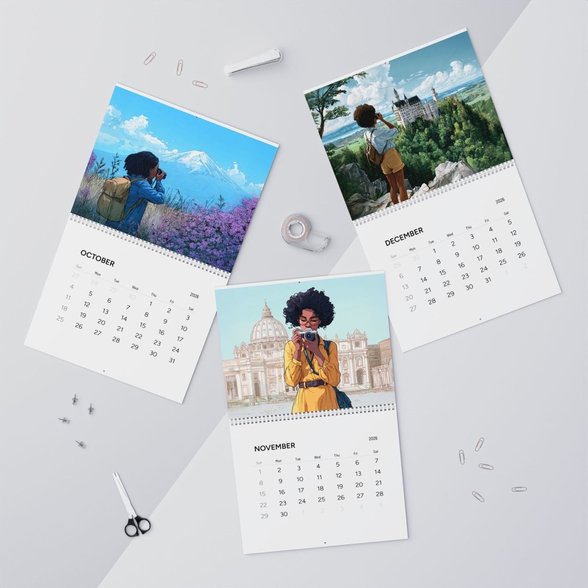 Black Girl Geographic 2026 Calendar - Afrocentric Art by The Trini Gee