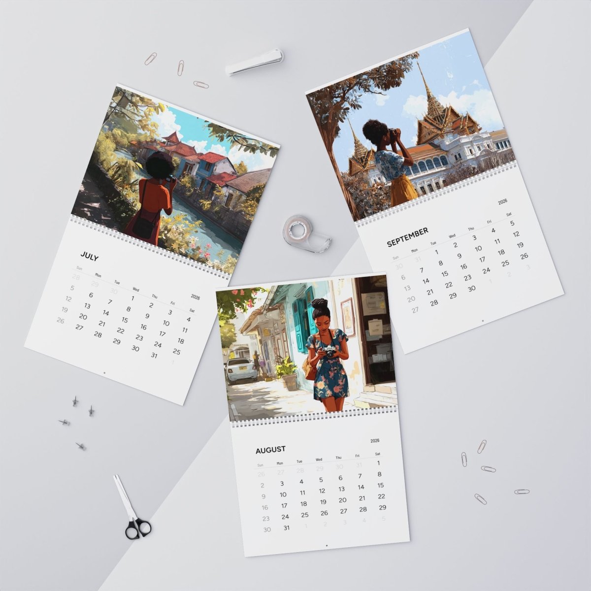 Black Girl Geographic 2026 Calendar - Afrocentric Art by The Trini Gee