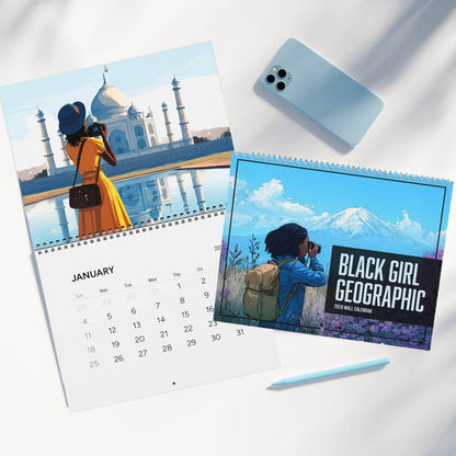 Black Girl Geographic 2026 Calendar - Afrocentric Art by The Trini Gee