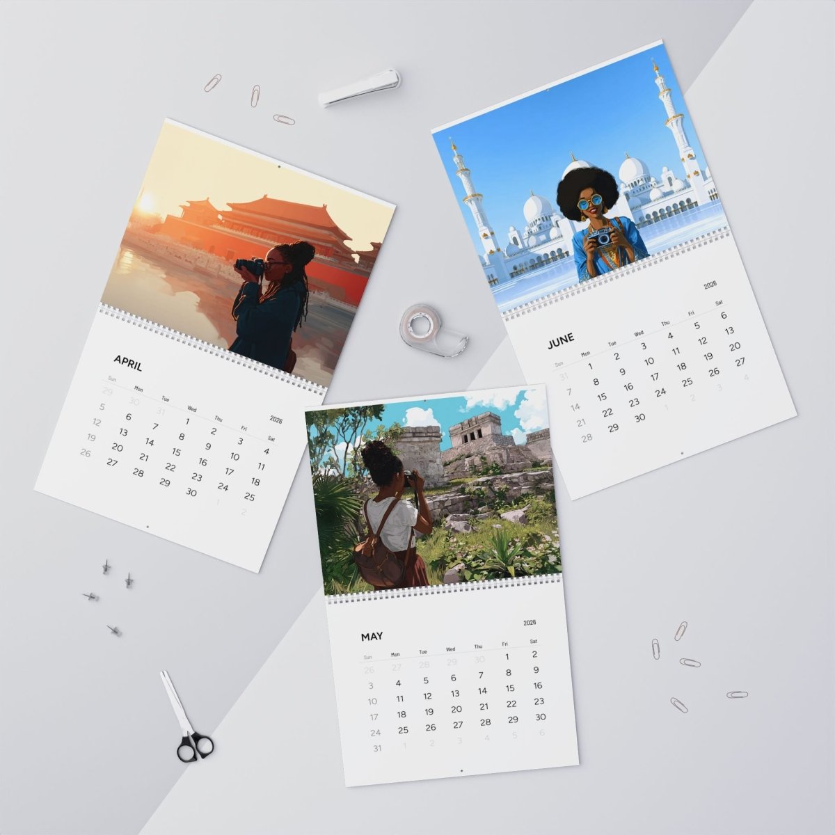 Black Girl Geographic 2026 Calendar - Afrocentric Art by The Trini Gee