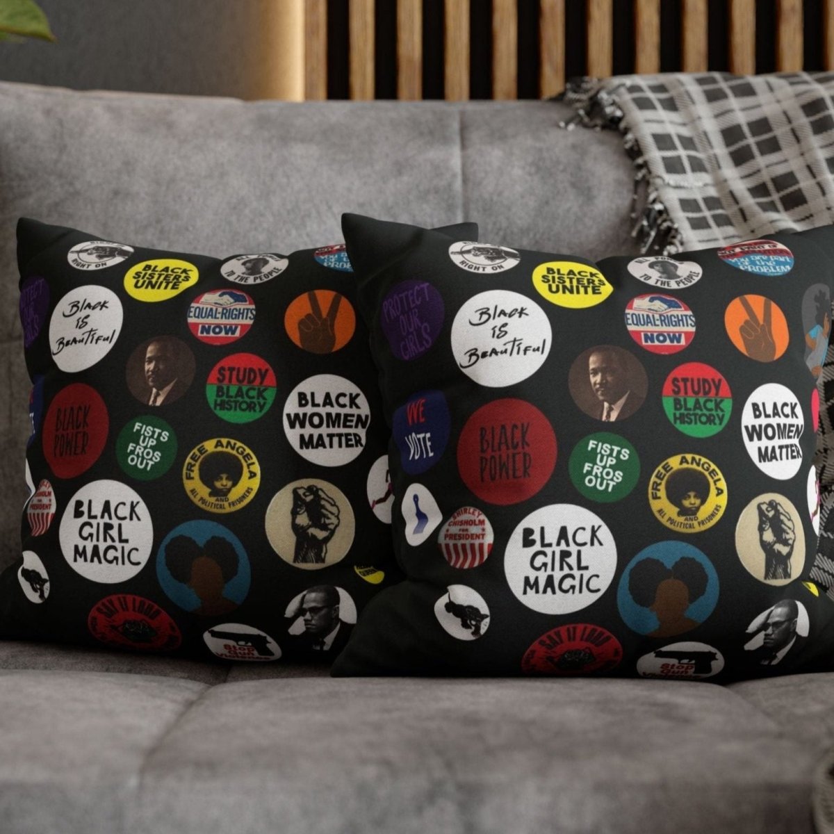 Black Girl Magic Pillow - Afrocentric Art by The Trini Gee