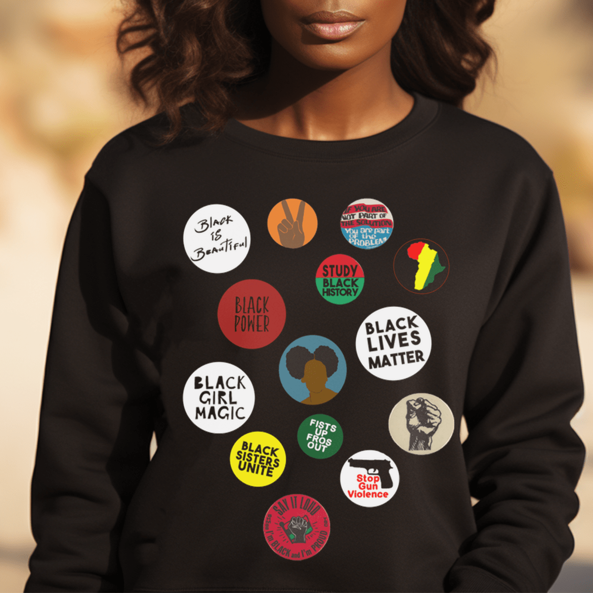 Black Girl Magic Sweatshirt - Afrocentric Art by The Trini Gee