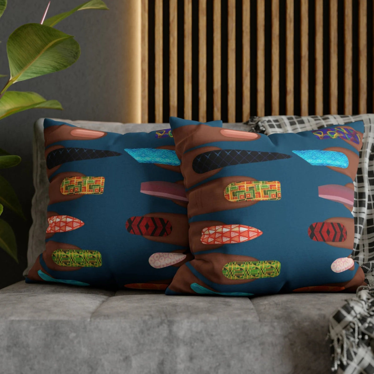 Black Girl Nails Pillow - Afrocentric Art by The Trini Gee