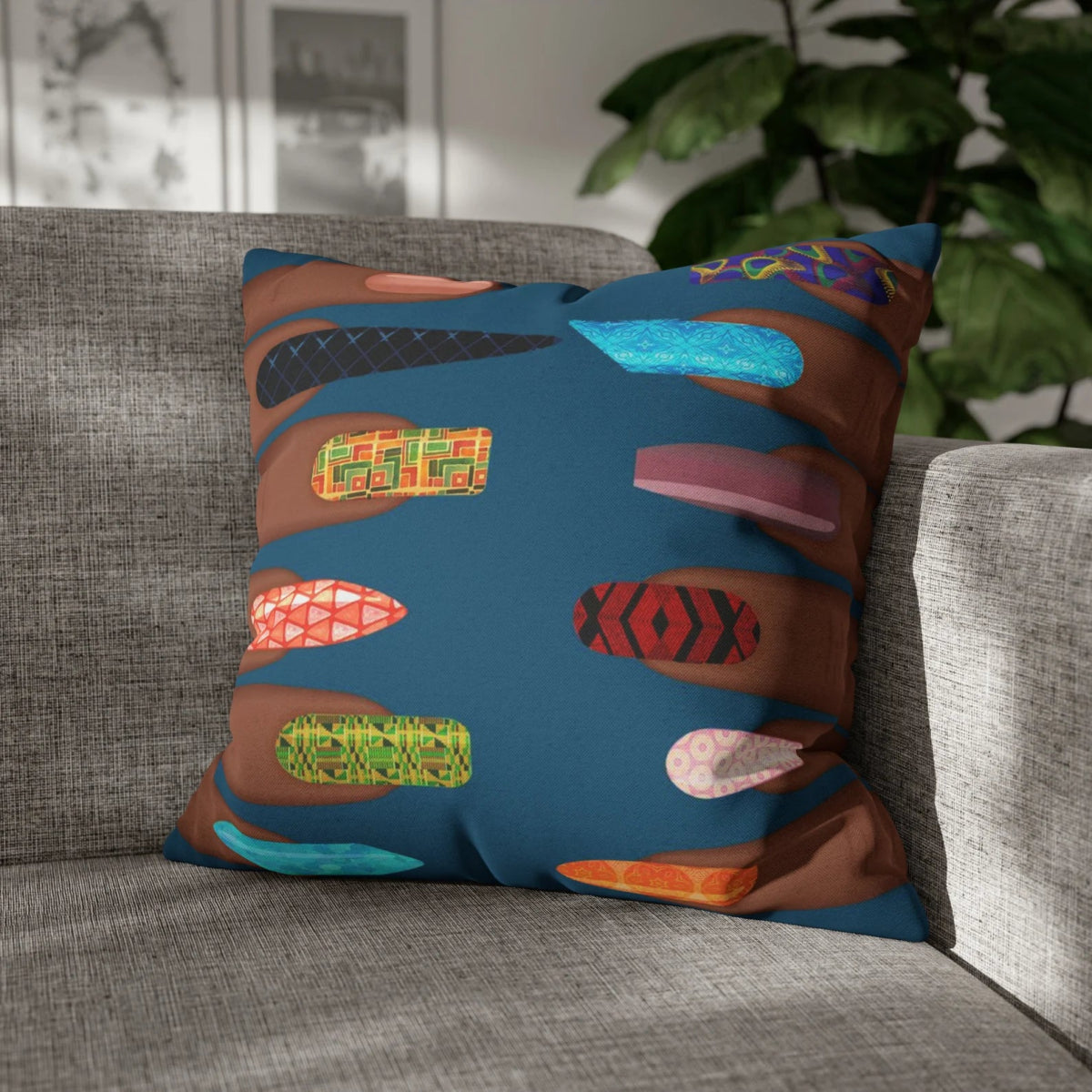 Black Girl Nails Pillow - Afrocentric Art by The Trini Gee