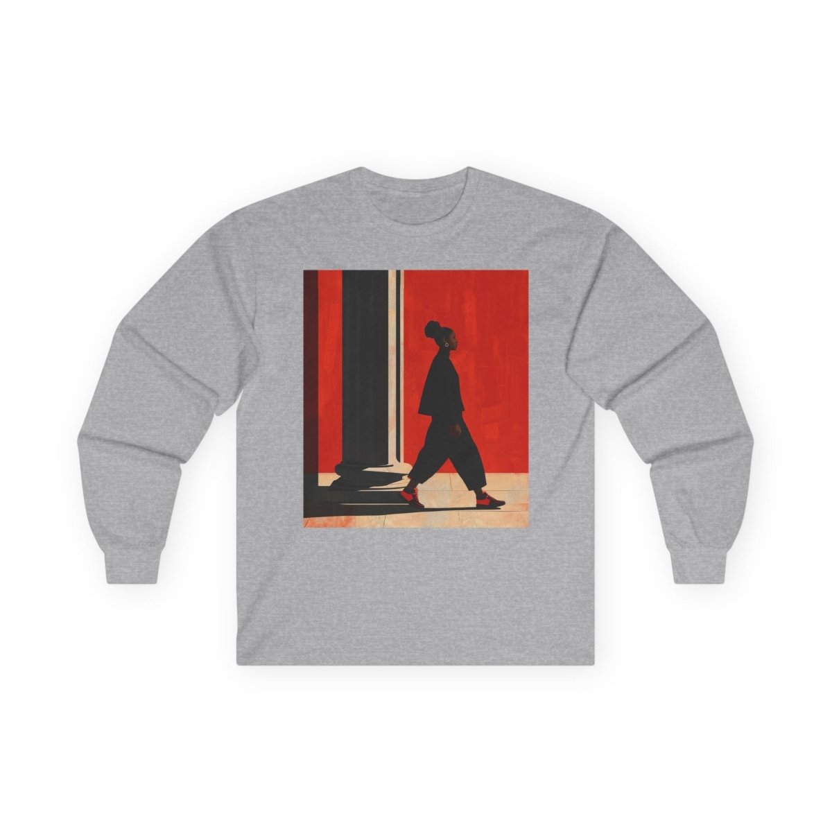 Black Girl Walking Long Sleeve Shirt - Afrocentric Art by The Trini Gee