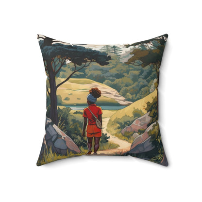 Black Girls Hike Pillow - Afrocentric Art by The Trini Gee
