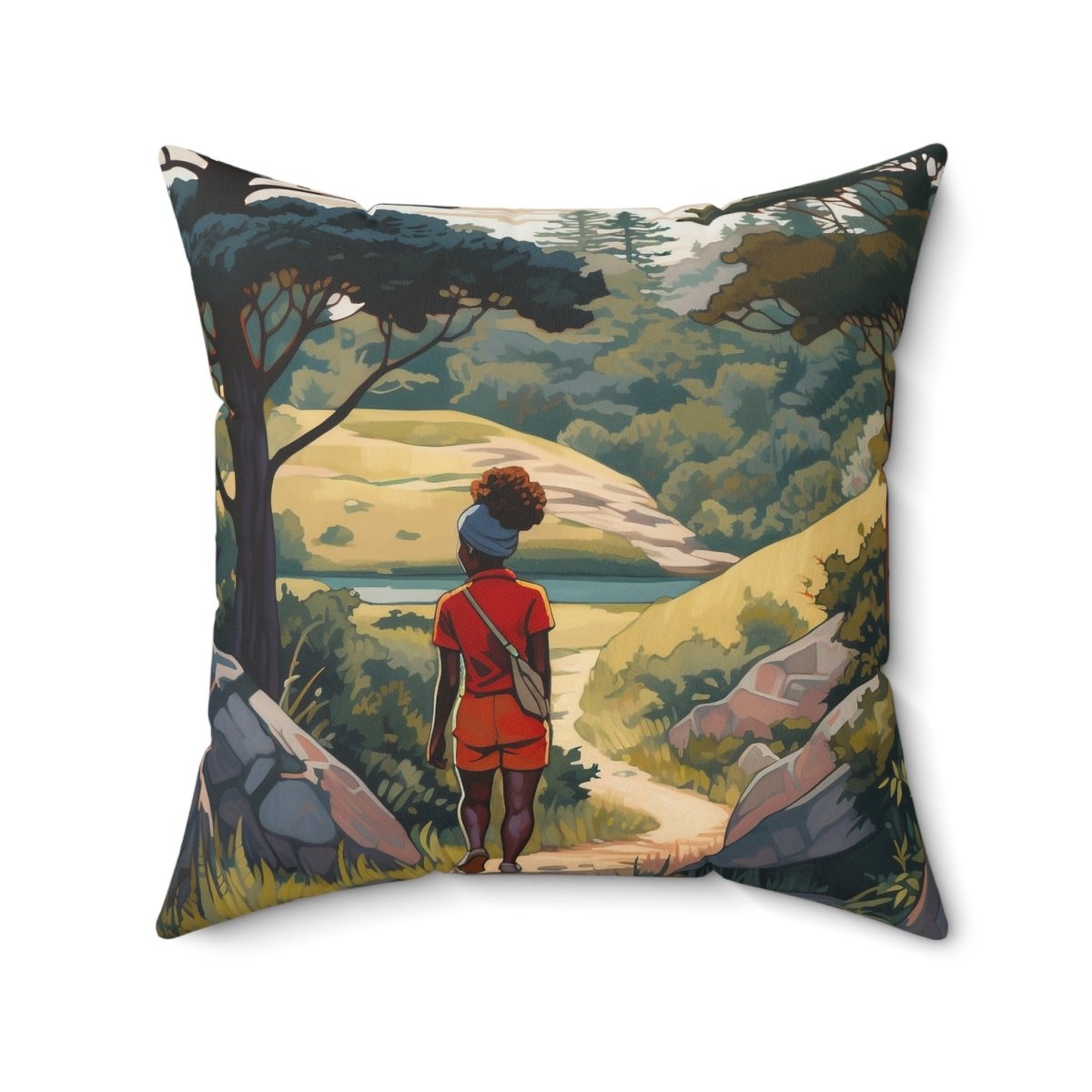 Black Girls Hike Pillow - Afrocentric Art by The Trini Gee
