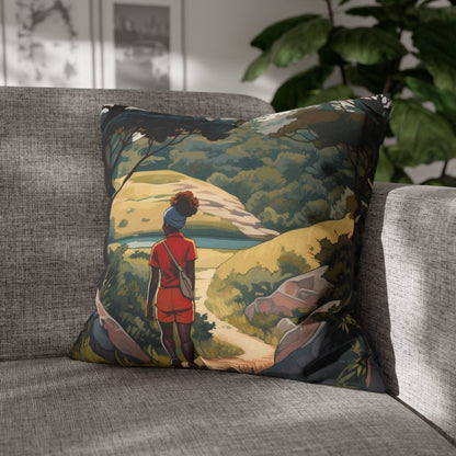Black Girls Hike Pillow - Afrocentric Art by The Trini Gee