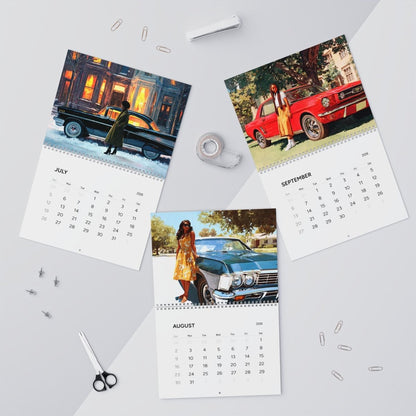 Black Girls with Cars 2026 Calendar - Afrocentric Art by The Trini Gee