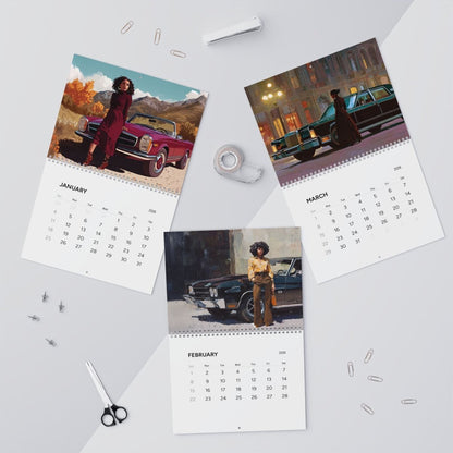 Black Girls with Cars 2026 Calendar - Afrocentric Art by The Trini Gee