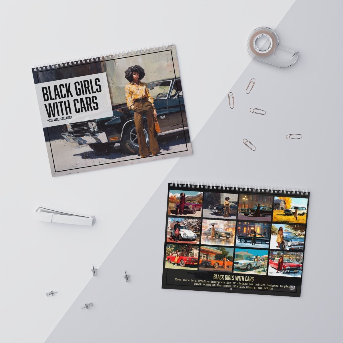 Black Girls with Cars 2026 Calendar - Afrocentric Art by The Trini Gee