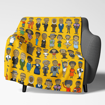 Black History Icons Blanket - Afrocentric Art by The Trini Gee