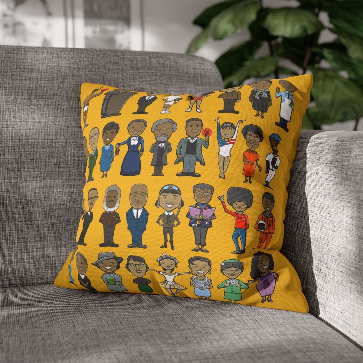 Black History Makers Pillow - Afrocentric Art by The Trini Gee
