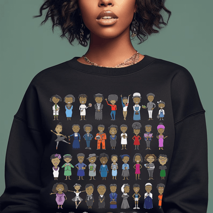 Black History Women Sweatshirt - Afrocentric Art by The Trini Gee