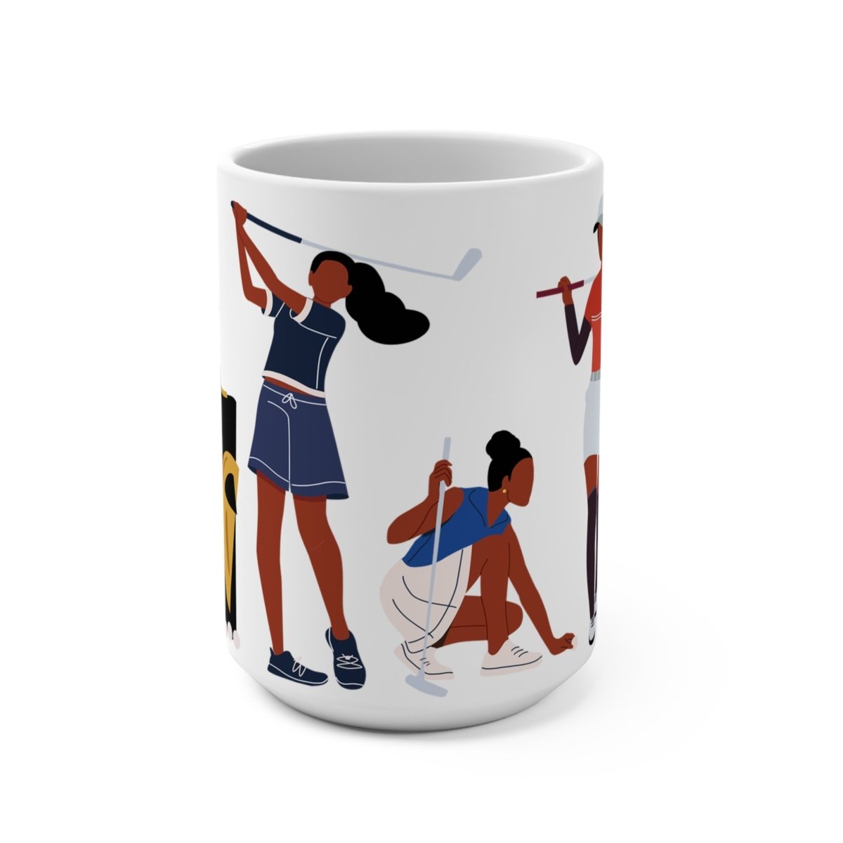 Black Ladies Golf Mug - Afrocentric Art by The Trini Gee