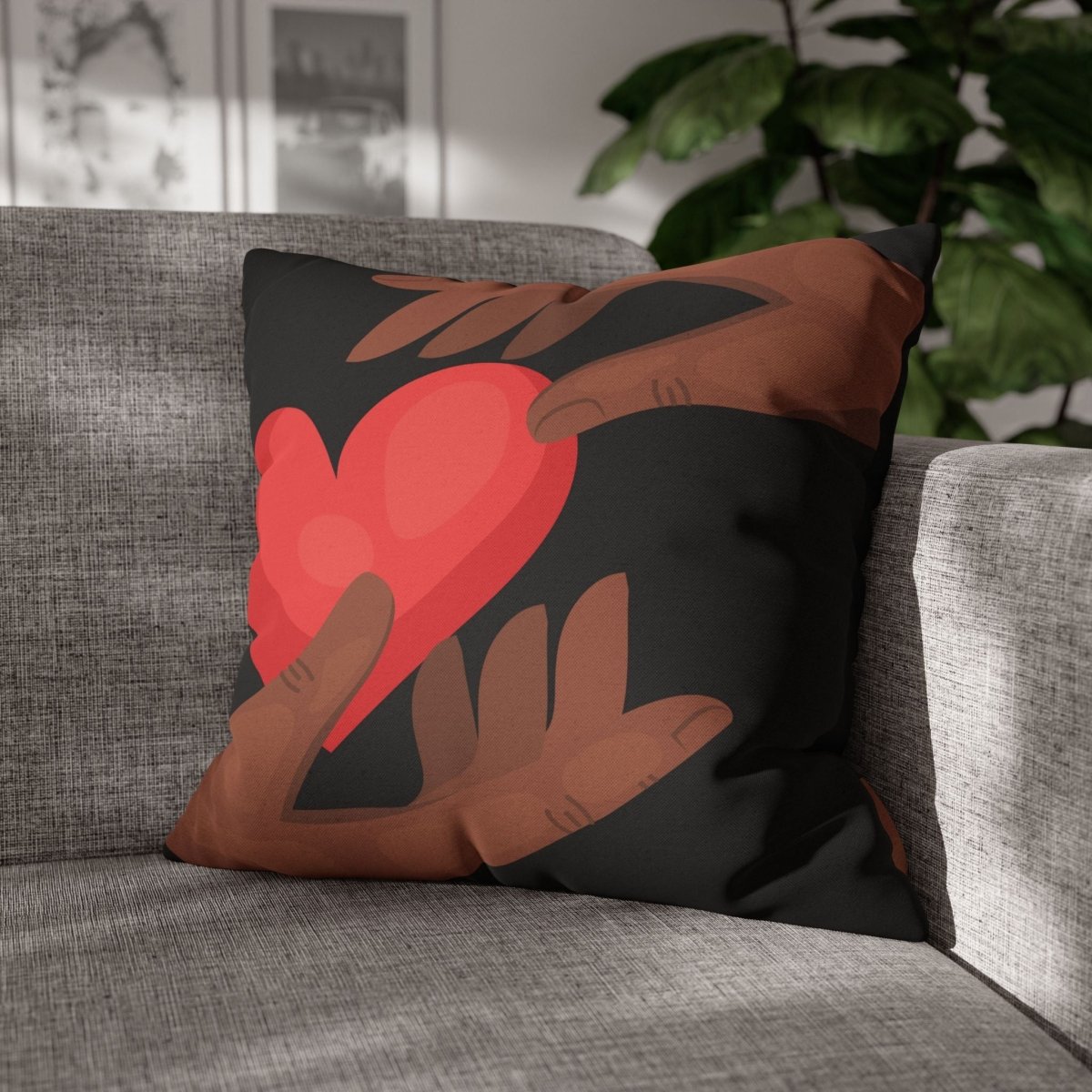 Black Love Pillow - Afrocentric Art by The Trini Gee