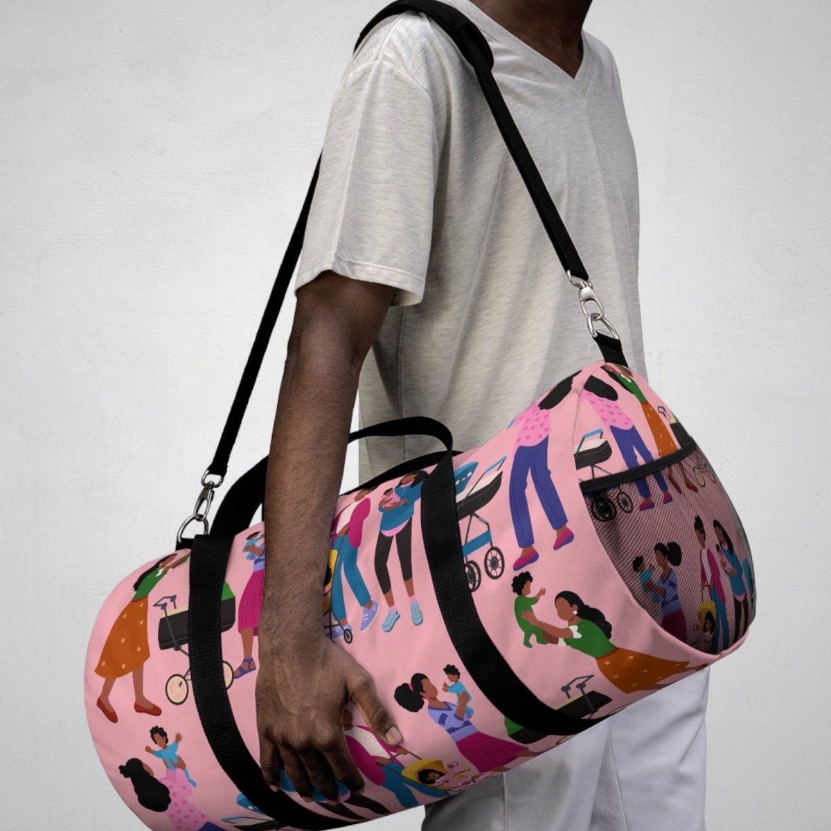 Black Mamas and Babies Duffel Bag - Afrocentric Art by The Trini Gee