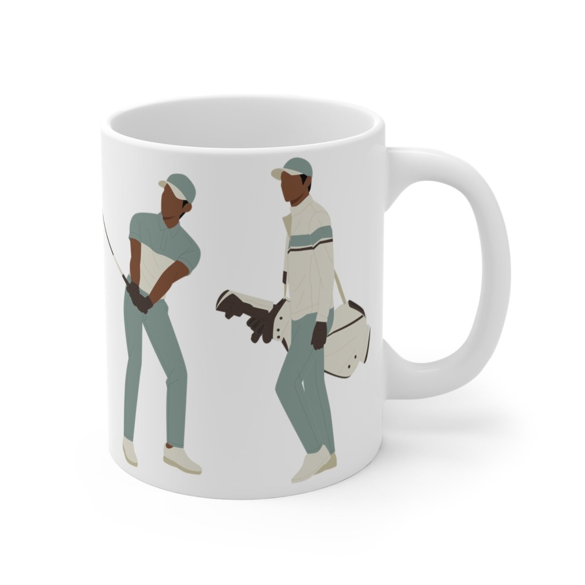 Black Men Golf Mug - Afrocentric Art by The Trini Gee