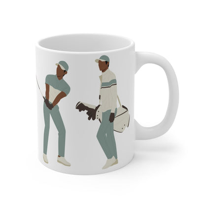 Black Men Golf Mug - Afrocentric Art by The Trini Gee