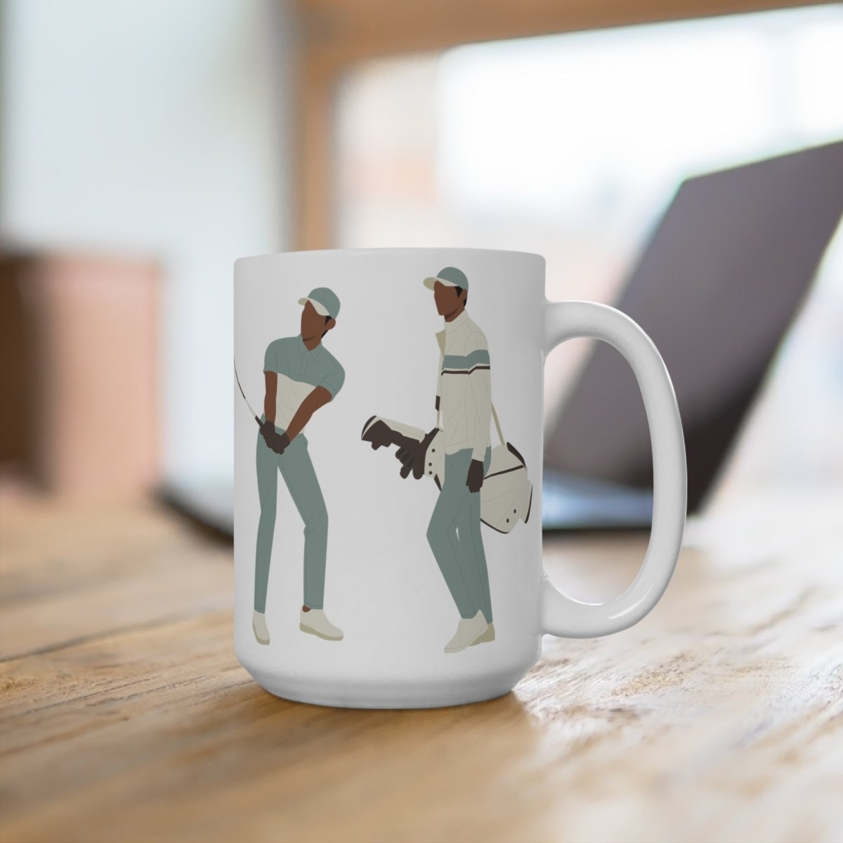 Black Men Golf Mug - Afrocentric Art by The Trini Gee