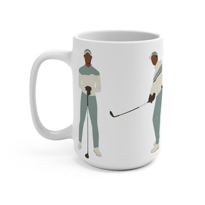 Black Men Golf Mug - Afrocentric Art by The Trini Gee