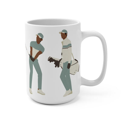 Black Men Golf Mug - Afrocentric Art by The Trini Gee