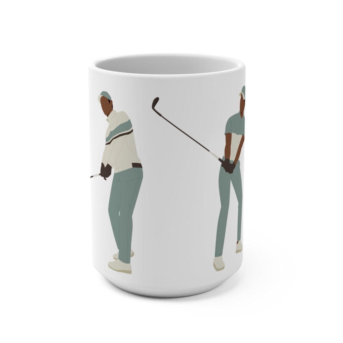 Black Men Golf Mug - Afrocentric Art by The Trini Gee