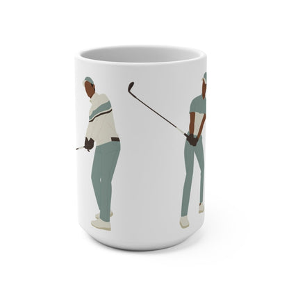 Black Men Golf Mug - Afrocentric Art by The Trini Gee