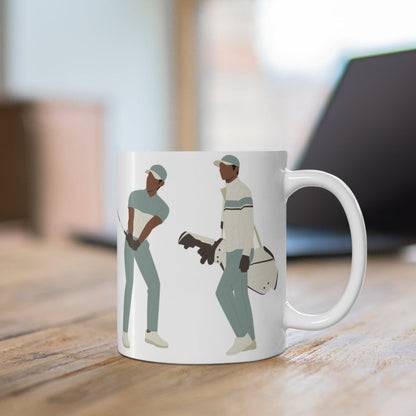Black Men Golf Mug - Afrocentric Art by The Trini Gee
