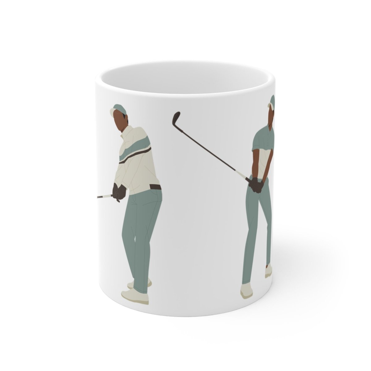 Black Men Golf Mug - Afrocentric Art by The Trini Gee