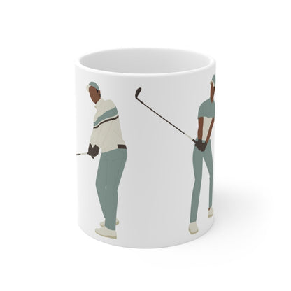 Black Men Golf Mug - Afrocentric Art by The Trini Gee