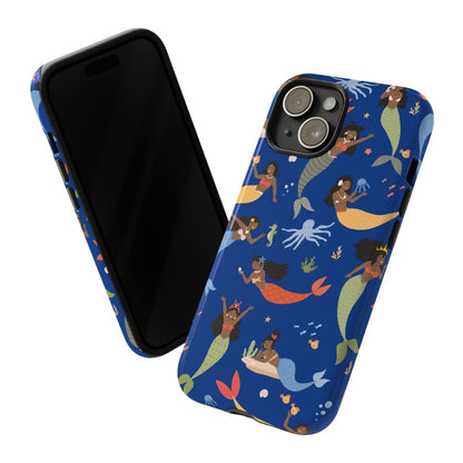 Black Mermaids Phone Case - Afrocentric Art by The Trini Gee