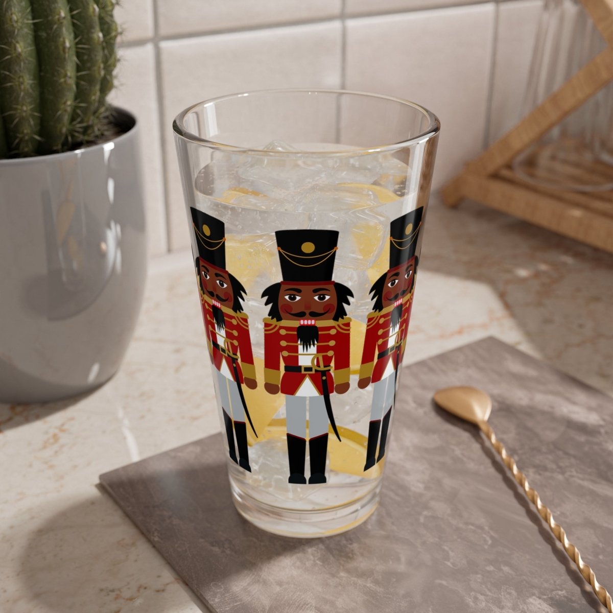 Black Nutcrackers 16oz Glass - The Trini Gee