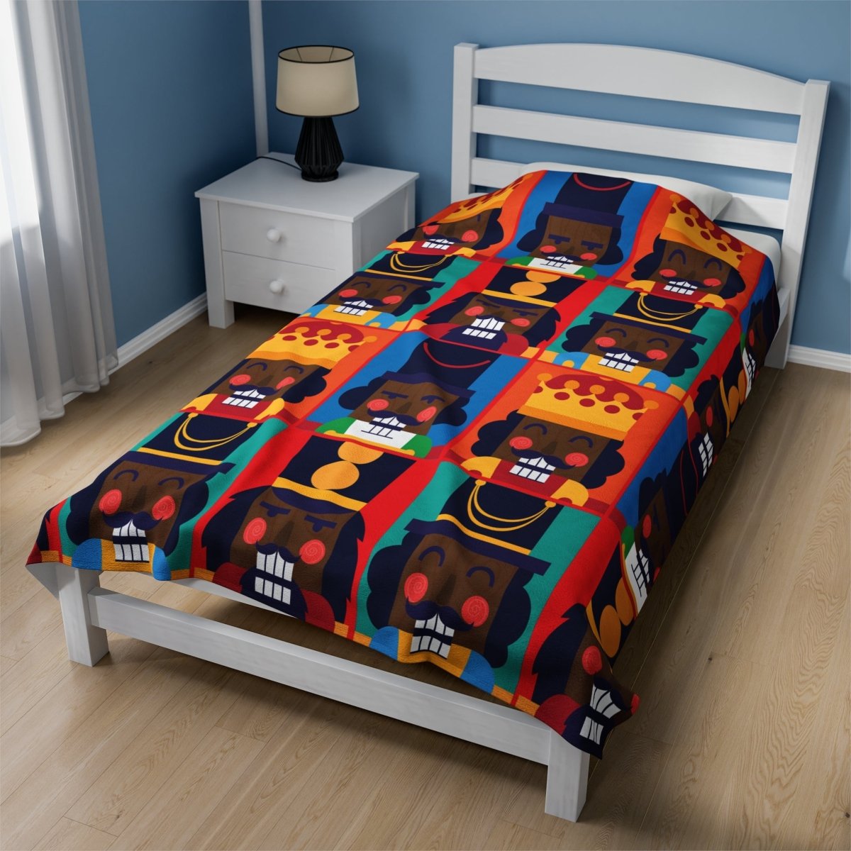 Black Nutcrackers Blanket - Afrocentric Art by The Trini Gee