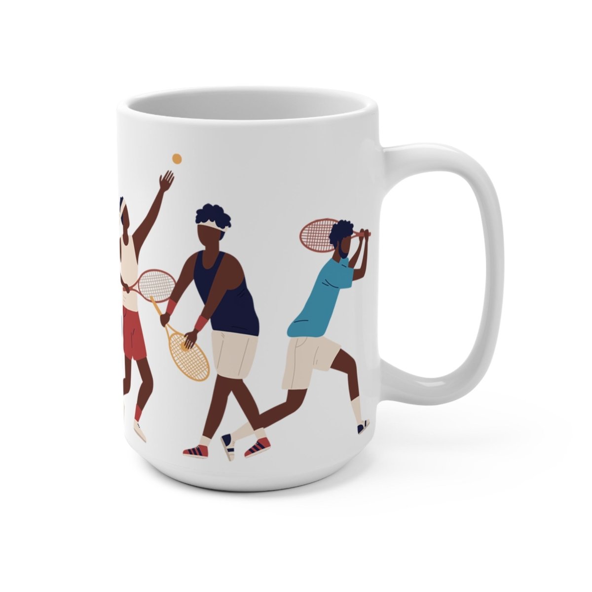 Black People Tennis Mug - Afrocentric Art by The Trini Gee