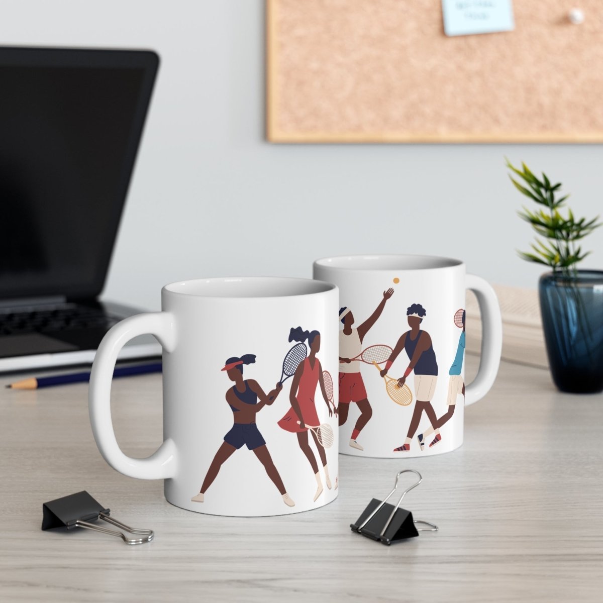 Black People Tennis Mug - Afrocentric Art by The Trini Gee