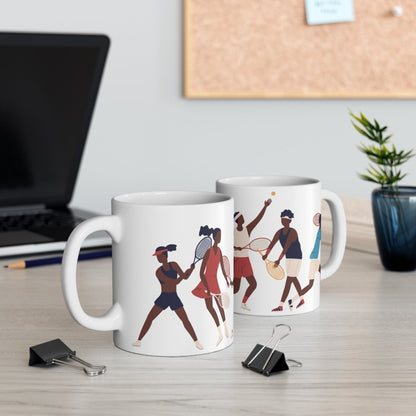 Black People Tennis Mug - Afrocentric Art by The Trini Gee